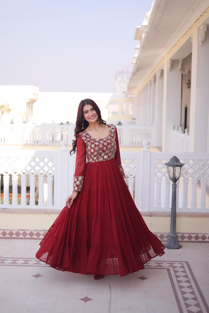 Desire Studio's Faux Blooming Georgette Layered Gown
