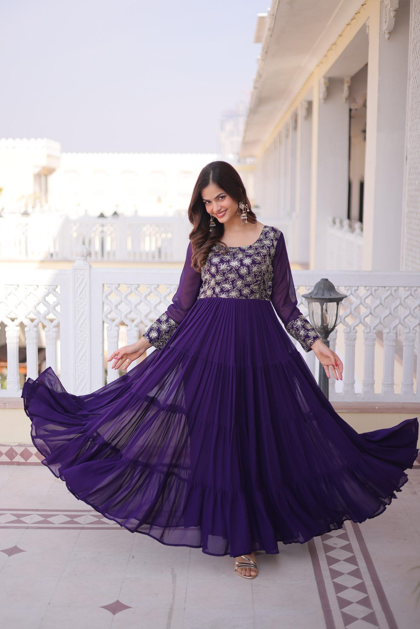 Desire Studio's Faux Blooming Georgette Layered Gown