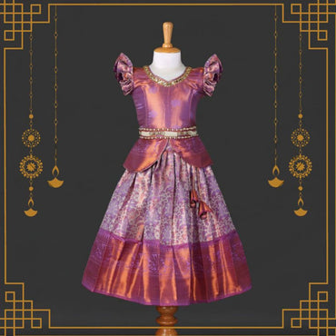 Varnatari's Lavender & Purple  Pavadai Set