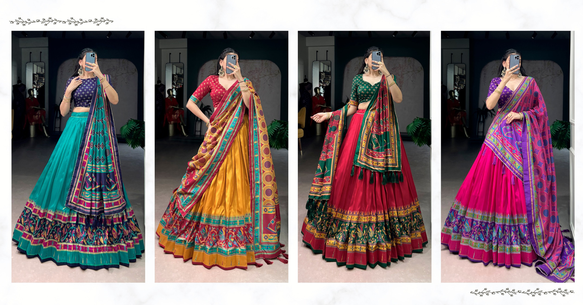 Elegant Tussar Silk Lehenga Choli Set