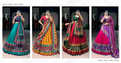 Elegant Tussar Silk Lehenga Choli Set