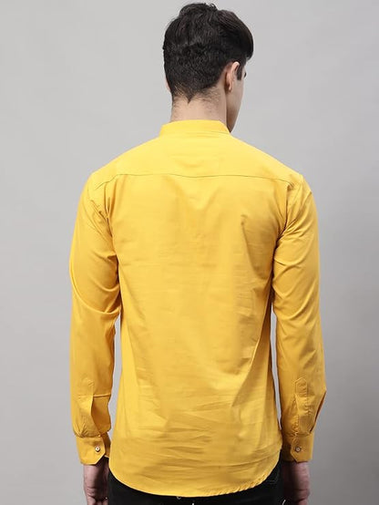 Majestic Man Men's Cotton Regular Fit Casual Kurta - Haldi