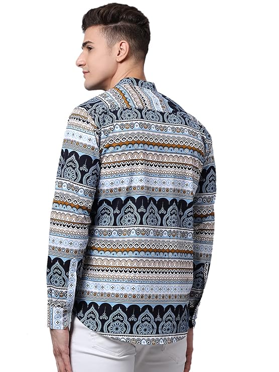 Majestic Man Men's Cotton Regular Fit Short Kurta - Multicolour