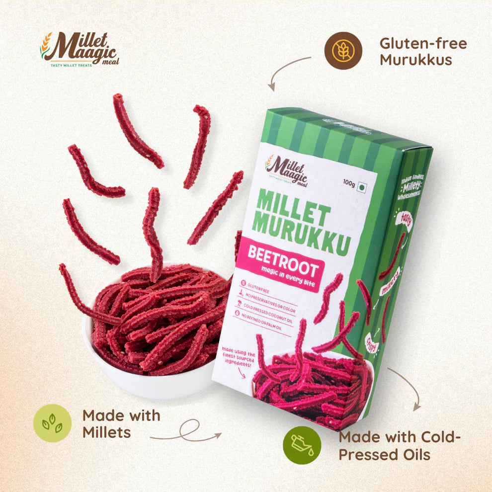 Millet Maagic's Kodo Beetroot Murukku