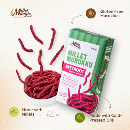 Millet Maagic's Kodo Beetroot Murukku