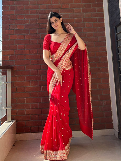 Desire Studio's Premium Designer Pure Georgette Sequins Saree