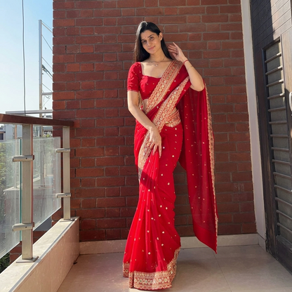 Desire Studio's Premium Designer Pure Georgette Sequins Saree