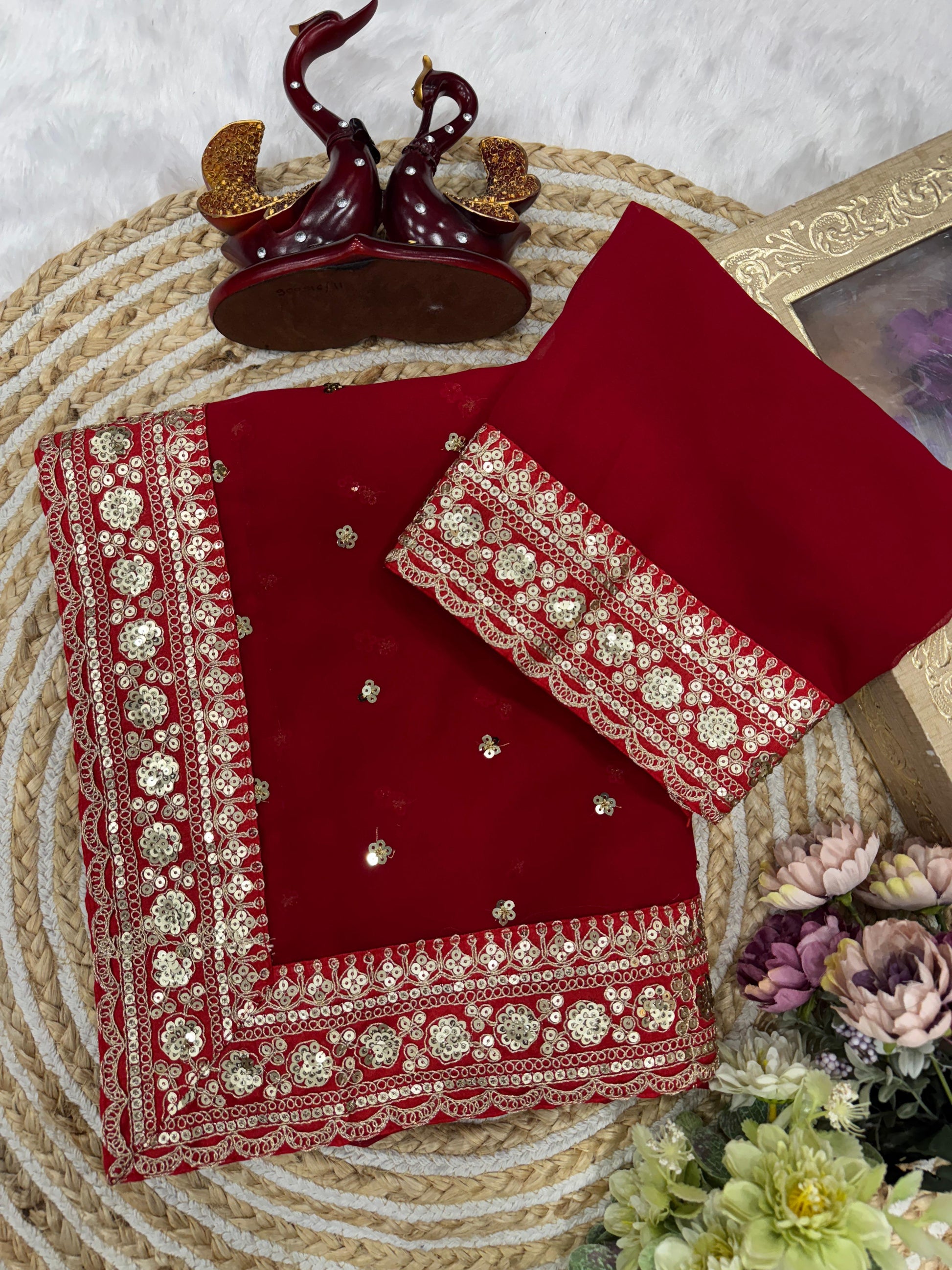 Desire Studio's Premium Designer Pure Georgette Sequins Saree