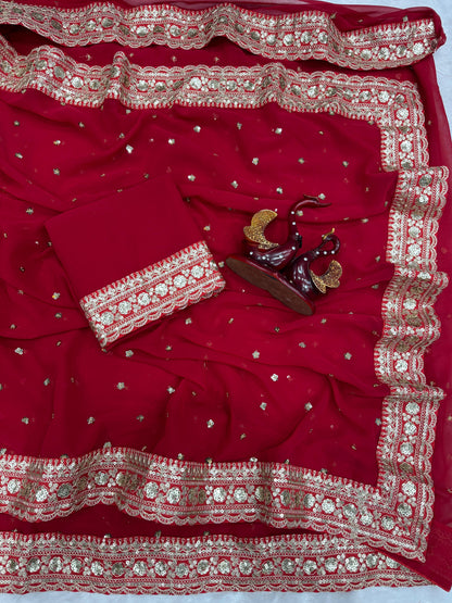 Desire Studio's Premium Designer Pure Georgette Sequins Saree