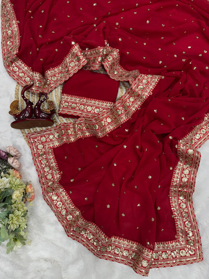 Desire Studio's Premium Designer Pure Georgette Sequins Saree