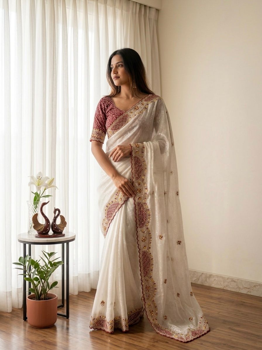 Desire Studio's Exclusive Designer Soft Crunchy Saree