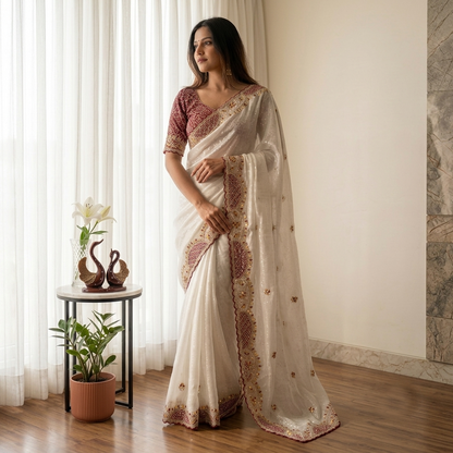 Desire Studio's Exclusive Designer Soft Crunchy Saree