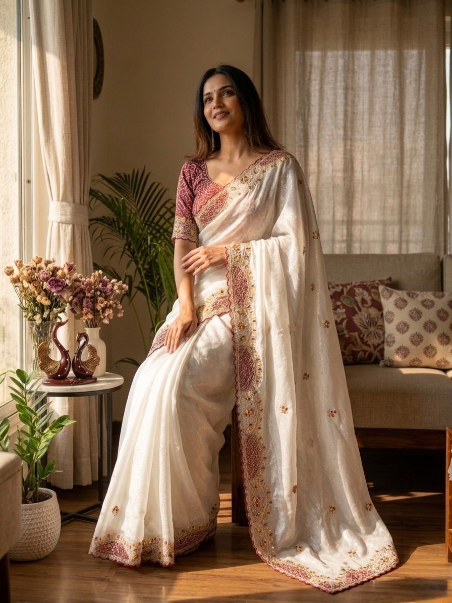 Desire Studio's Exclusive Designer Soft Crunchy Saree