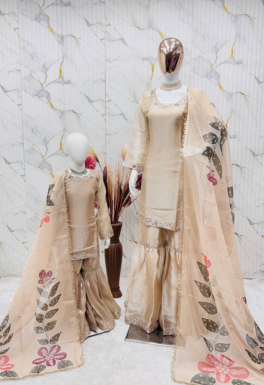 Omkar Creation's Mom–Daughter Matching Sharara Set