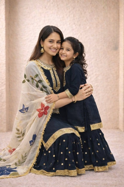 Omkar Creation's Mom–Daughter Matching Sharara Set