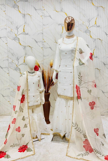 Omkar Creation's Mom–Daughter Matching Sharara Set