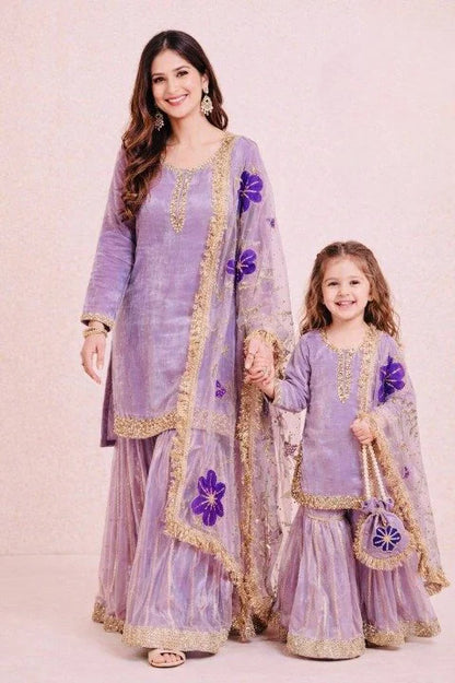 Omkar Creation's Mom–Daughter Matching Sharara Set