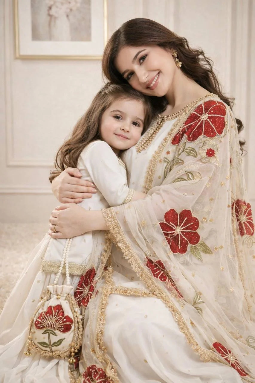 Omkar Creation's Mom–Daughter Matching Sharara Set
