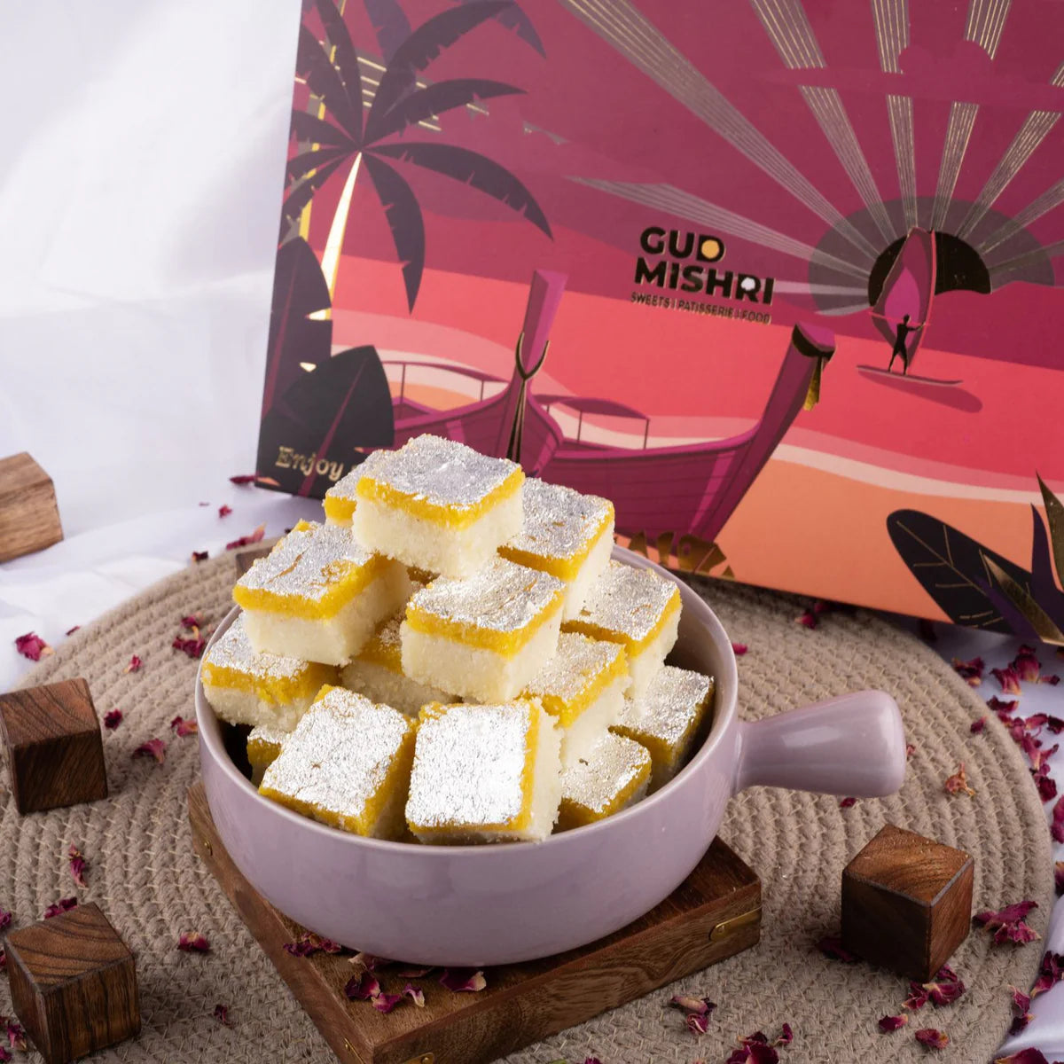 Gudmishri Nariyal Barfi Mishri Kesar