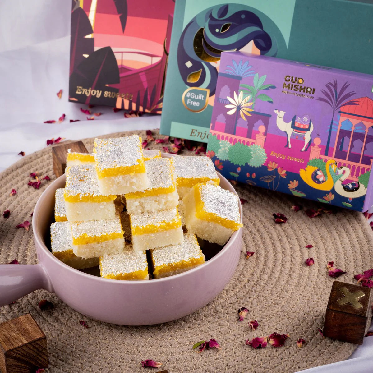 Gudmishri Nariyal Barfi Mishri Kesar