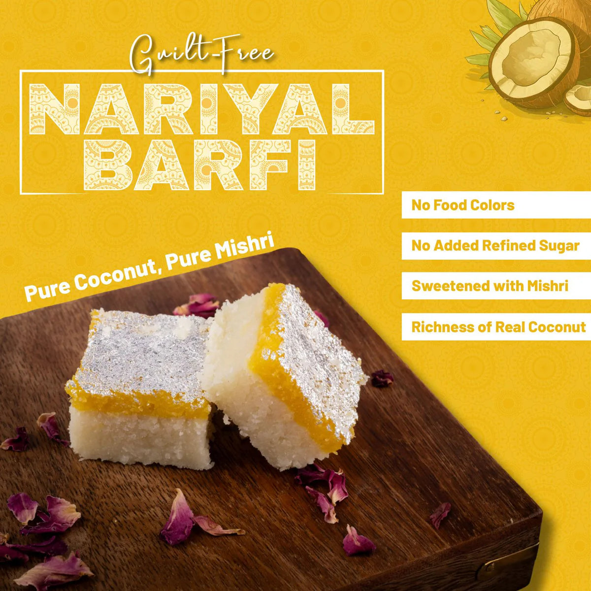 Gudmishri Nariyal Barfi Mishri Kesar