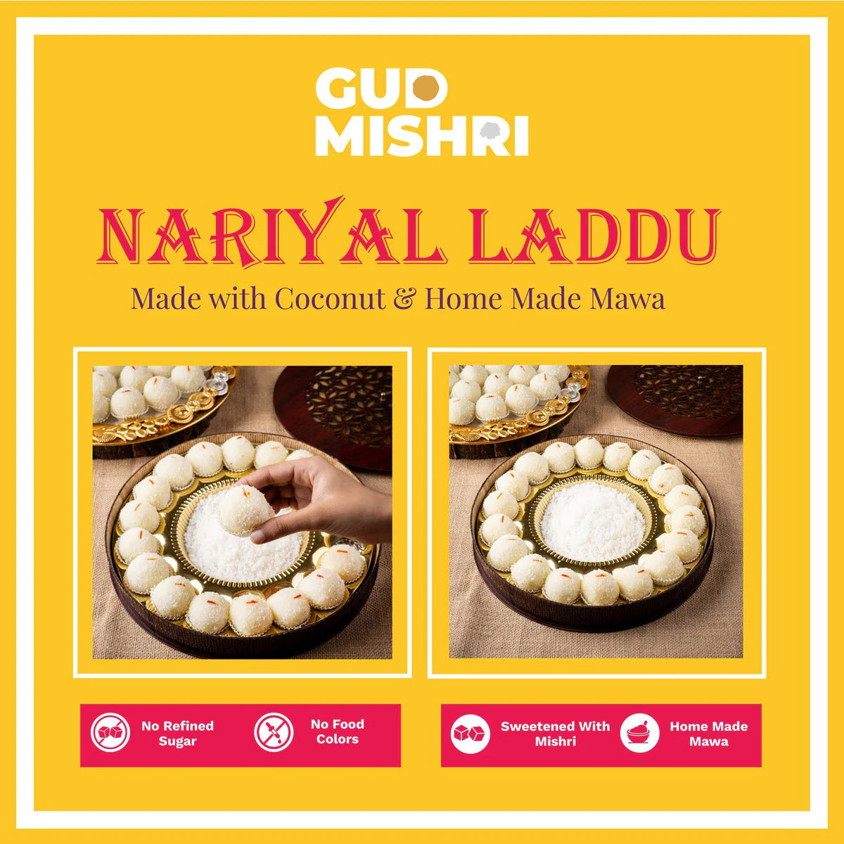 Gudmishri Sweets Nariyal Laddu Mishri