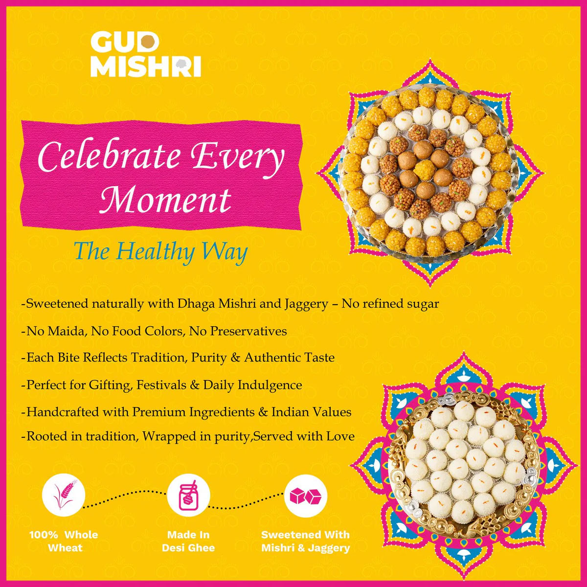 Gudmishri Sweets Nariyal Laddu Mishri