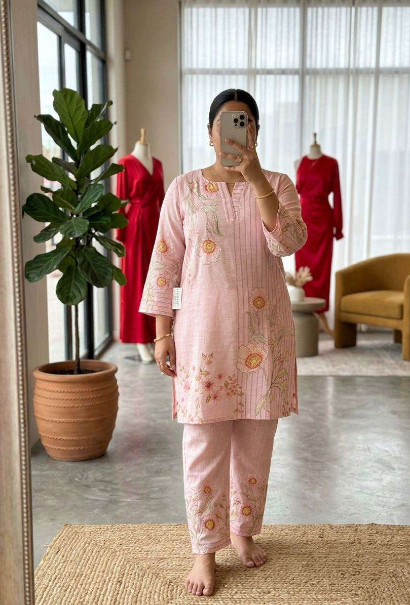 Desire Studio's Plus-Size Viscose Chanderi Co-Ord Set