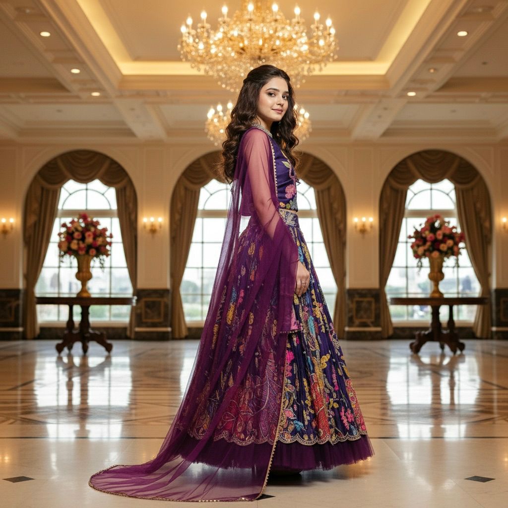 Omkar Creation's Girls Ready-to-Wear Lehenga Choli Set
