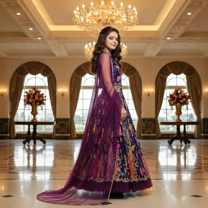 Omkar Creation's Girls Ready-to-Wear Lehenga Choli Set