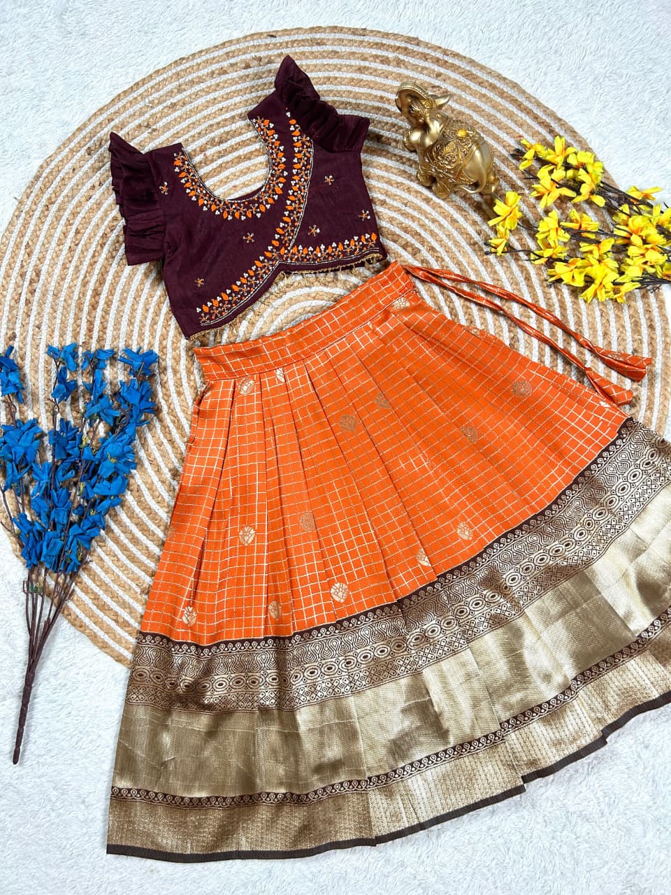 RKT Fashion's Pattu Pavadai Satya butta silk Set
