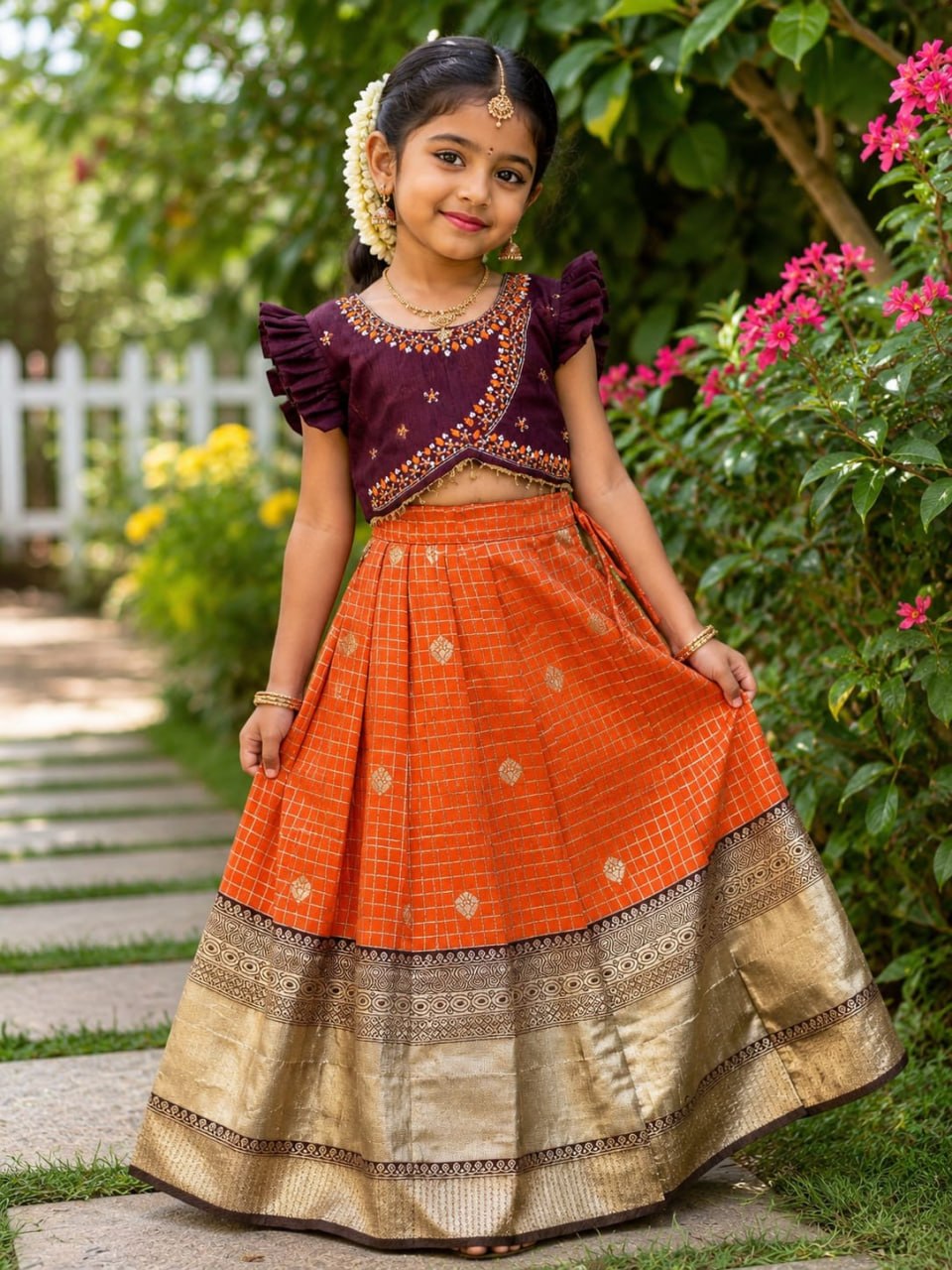 RKT Fashion's Pattu Pavadai Satya butta silk Set