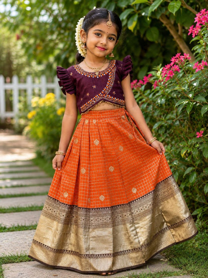 RKT Fashion's Pattu Pavadai Satya butta silk Set
