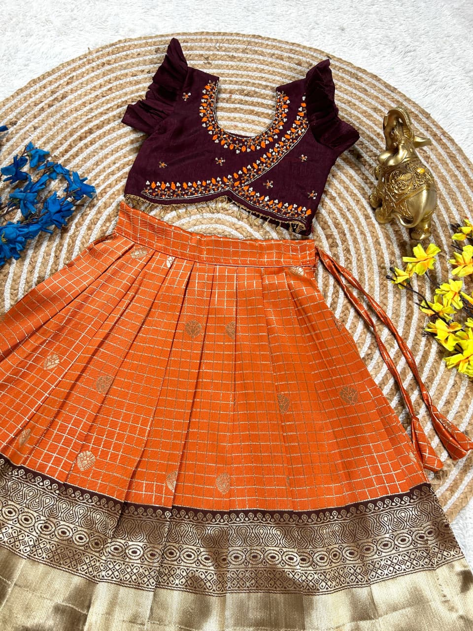 RKT Fashion's Pattu Pavadai Satya butta silk Set