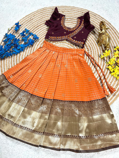 RKT Fashion's Pattu Pavadai Satya butta silk Set