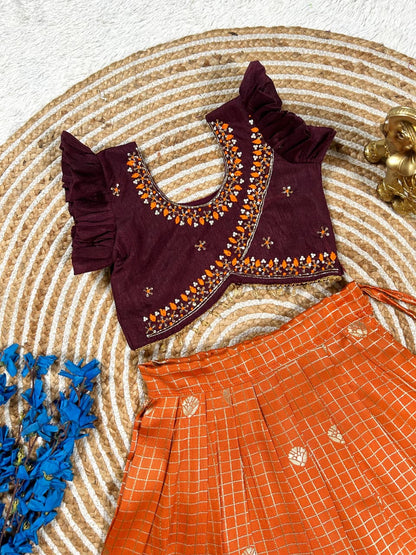 RKT Fashion's Pattu Pavadai Satya butta silk Set