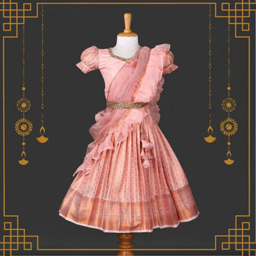 Varnatari's Peach & Copper Lehenga