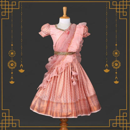 Varnatari's Peach & Copper Lehenga
