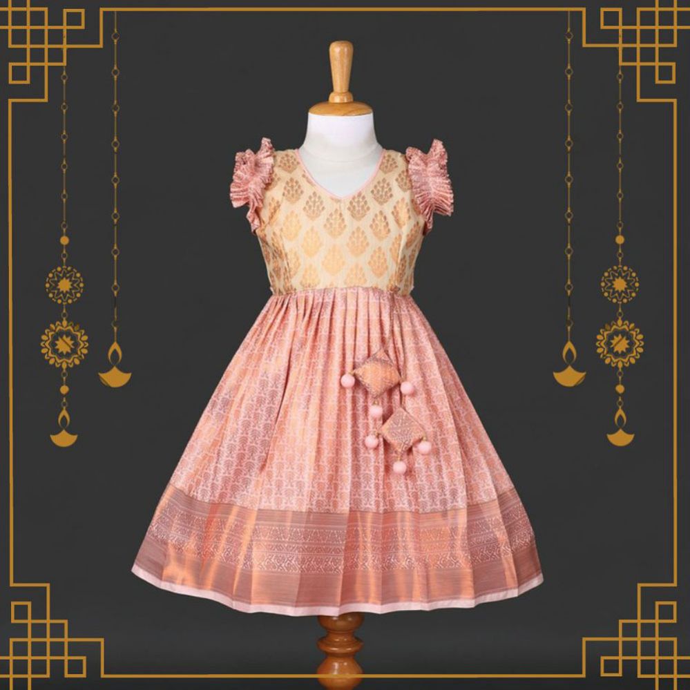 Varnatari's Peach & Cream Frock