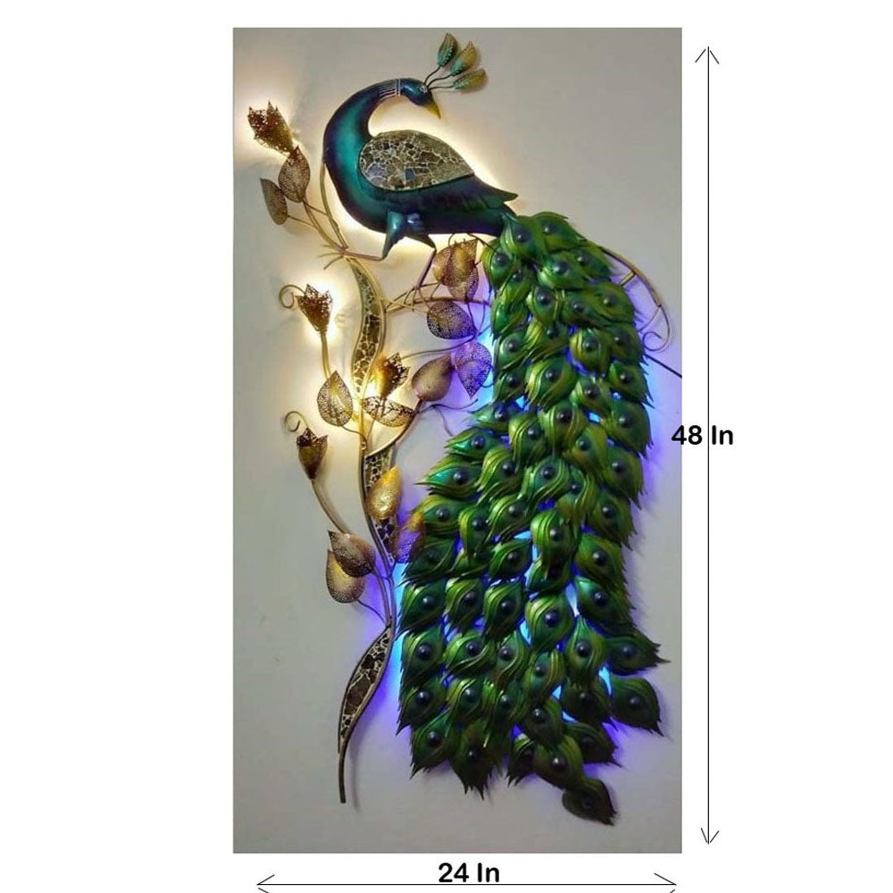 Premium Peacock Metal Wall Art Set