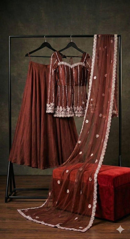 Vastra Creation's Premium Silk Satin Lehenga Set