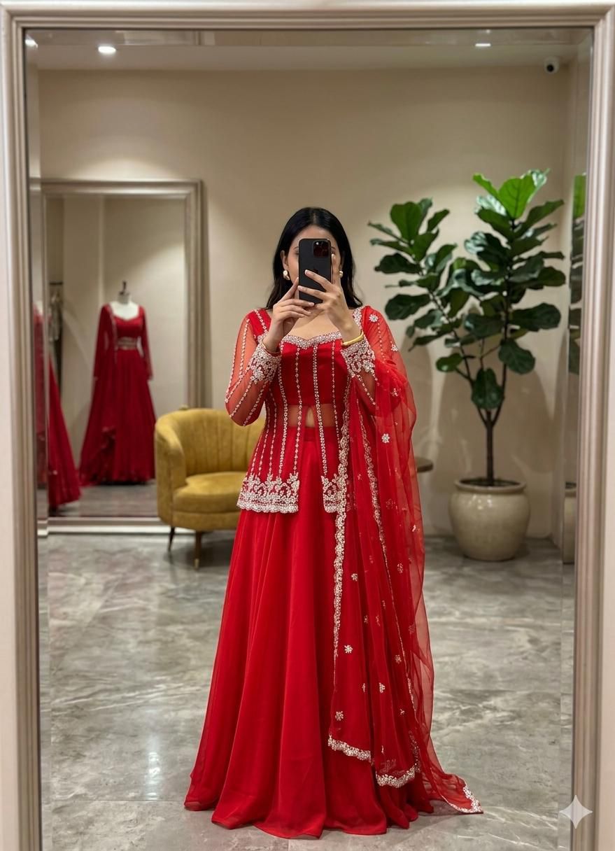 Vastra Creation's Premium Silk Satin Lehenga Set