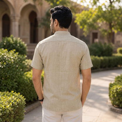 A&K Trends' Men's Khadi Linen Half Sleeve Short Kurta