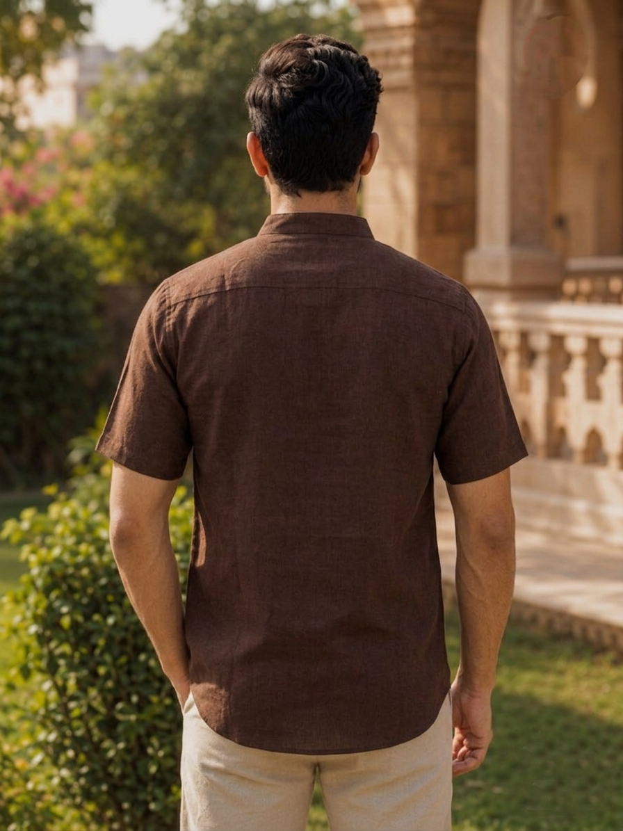 A&K Trends' Men's Khadi Linen Half Sleeve Short Kurta