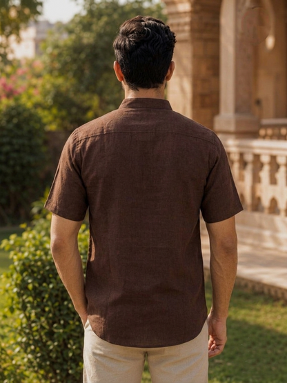 A&K Trends' Men's Khadi Linen Half Sleeve Short Kurta