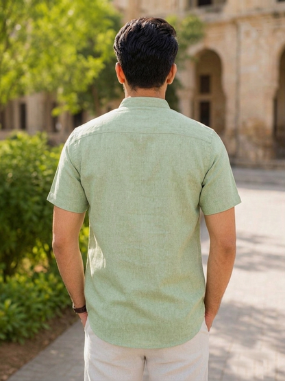 A&K Trends' Men's Khadi Linen Half Sleeve Short Kurta