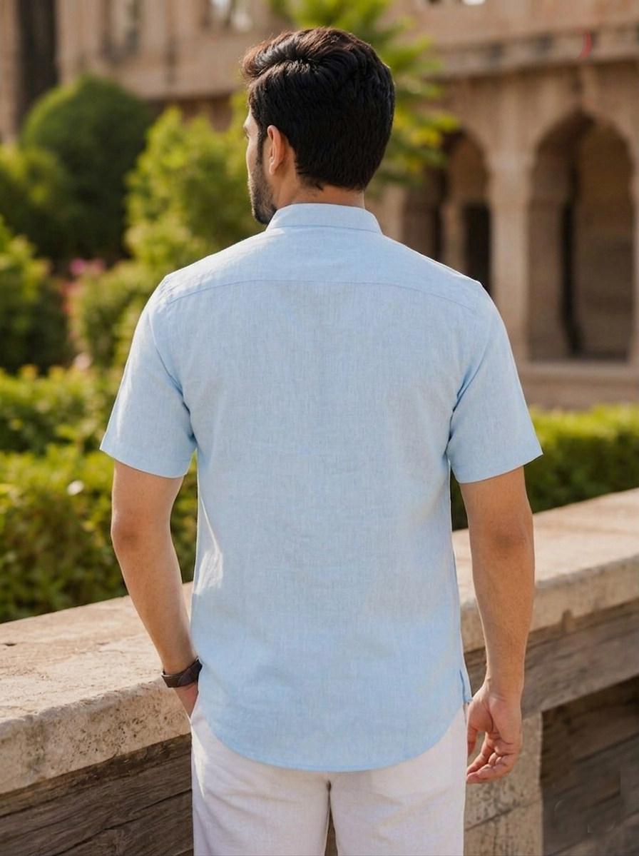 A&K Trends' Men's Khadi Linen Half Sleeve Short Kurta