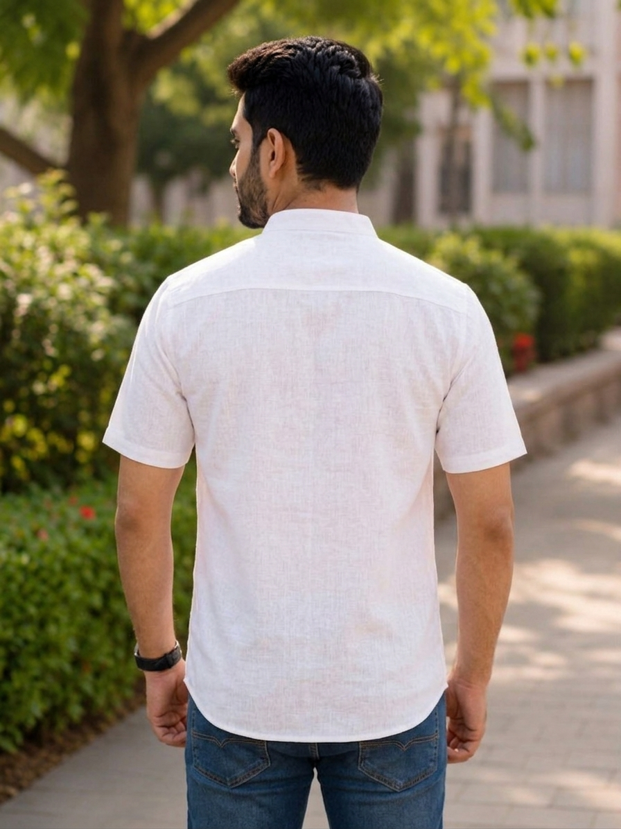 A&K Trends' Men's Khadi Linen Half Sleeve Short Kurta