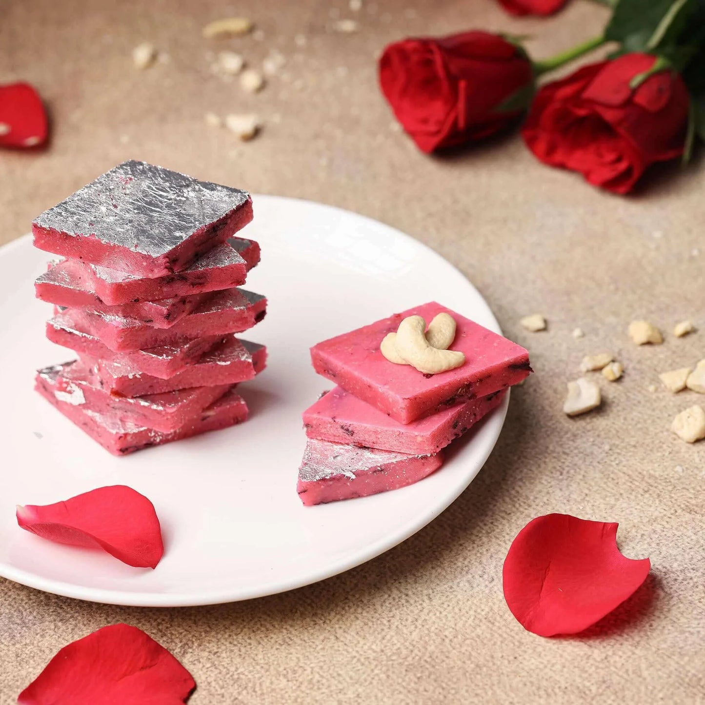 Shree Vaishnavi Sweets' Rose Kaju Katli