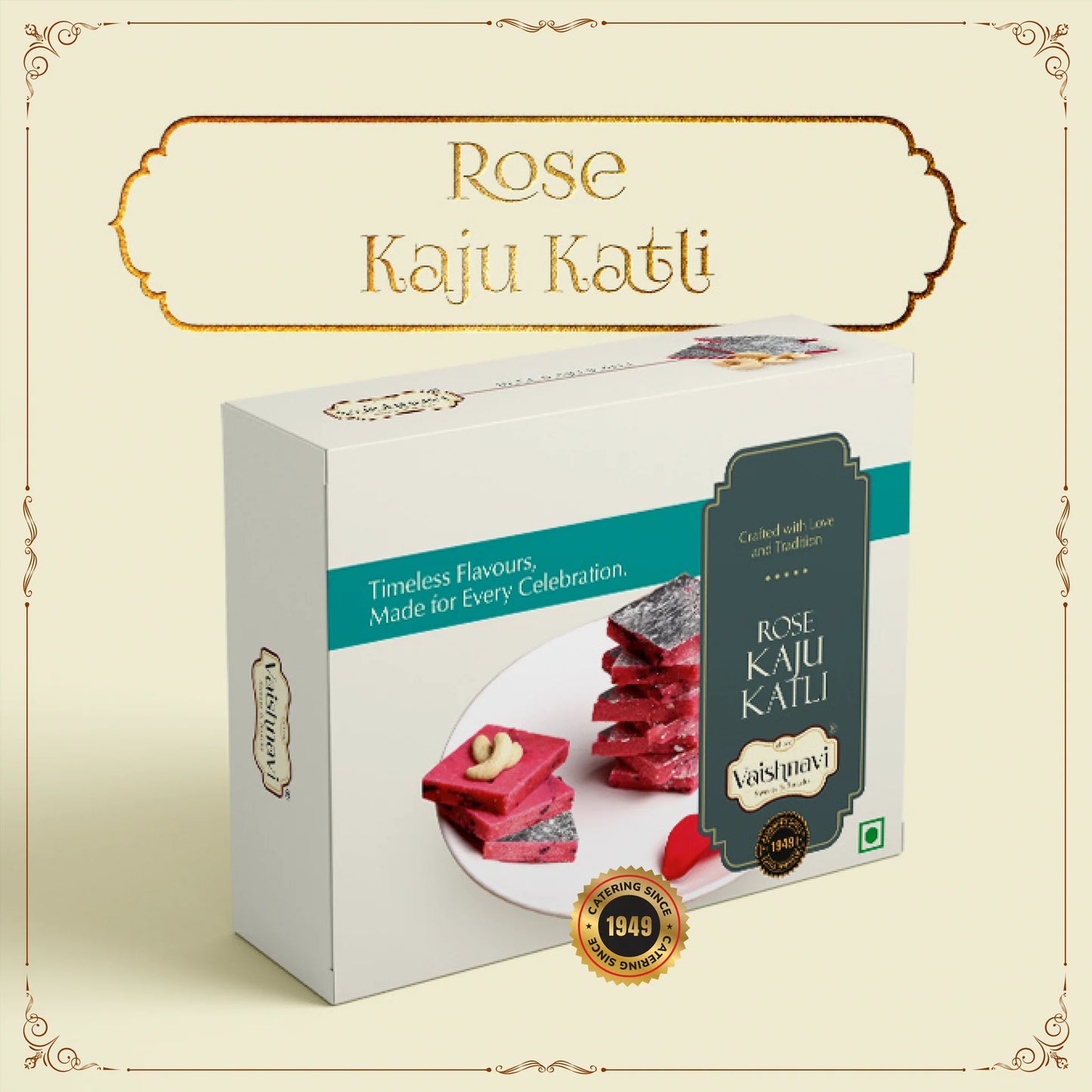 Shree Vaishnavi Sweets' Rose Kaju Katli